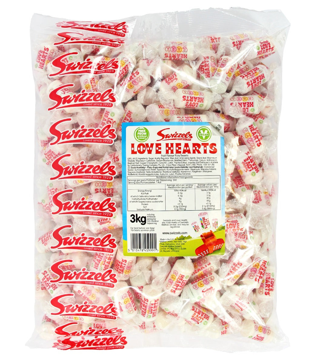 Love Hearts Mini Rolls 3kg Mega Party Pack