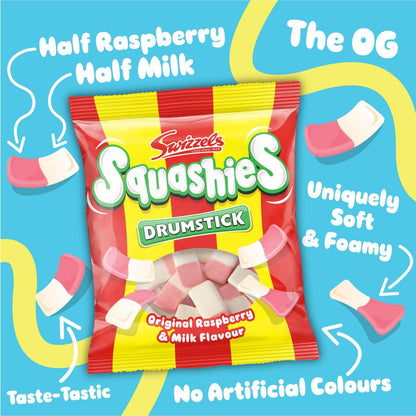 Squashies Original Milk & Raspberry Flavour Box 12 x 140g Bags