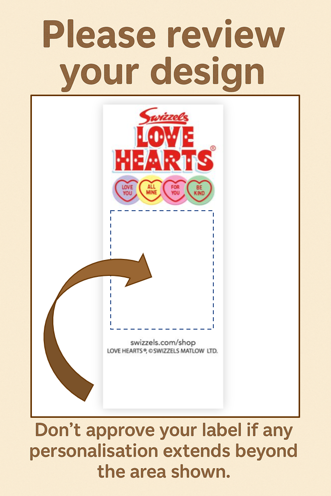 Branded Love Hearts - Small Order (less than 800 rolls)