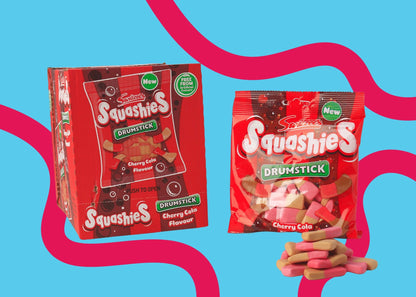 Squashies Cherry Cola Flavour Box 12 x 140g Bags
