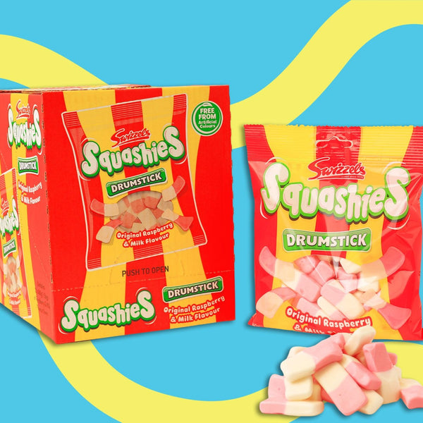 Squashies Original Milk & Raspberry Flavour Box 12 x 140g Bags