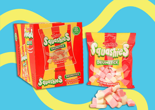 Squashies Original Milk & Raspberry Flavour Box 12 x 140g Bags