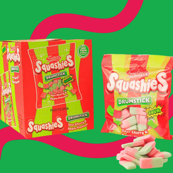 Squashies Sour Cherry & Apple Flavour Box 12 x 140g Bags