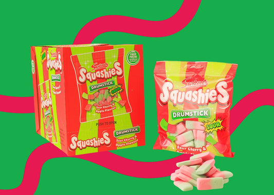 Squashies Sour Cherry & Apple Flavour Box 12 x 140g Bags